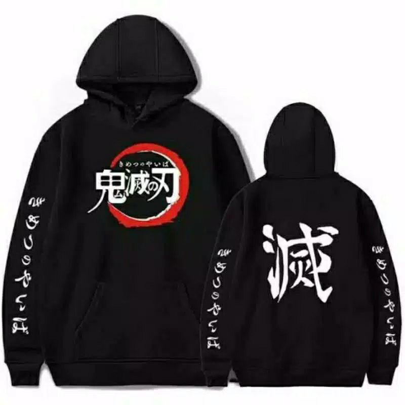 Jaket Jumbo Sweater Anime Kimetsu No Yaiba Demon Slayer Logo Hoodie Premium Jaket Pria Jaket Wanita