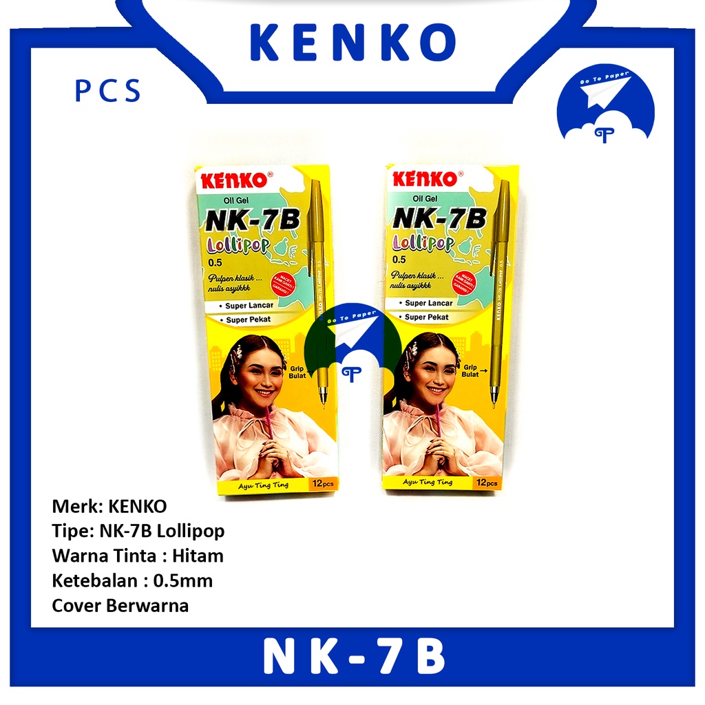 

KENKO Pulpen Type NK-7B Lollipop 0.5mm Tinta Oil Gel Pen - Pcs