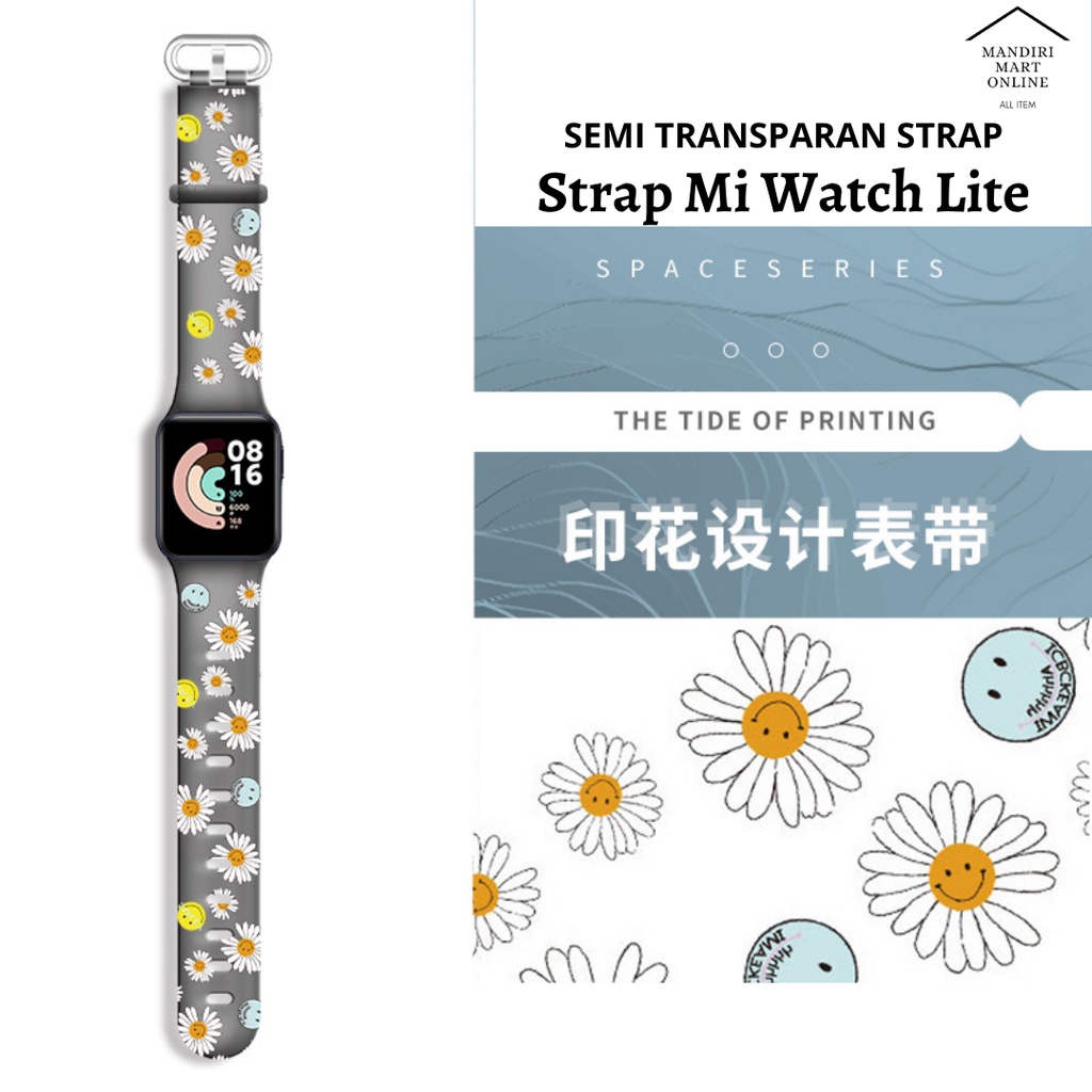 Strap Mi Watch Lite 1 2 Transparan Tali Pengganti Xiaomi Mi Watch Lite TPU Strap Motif Print Kartun Lucu