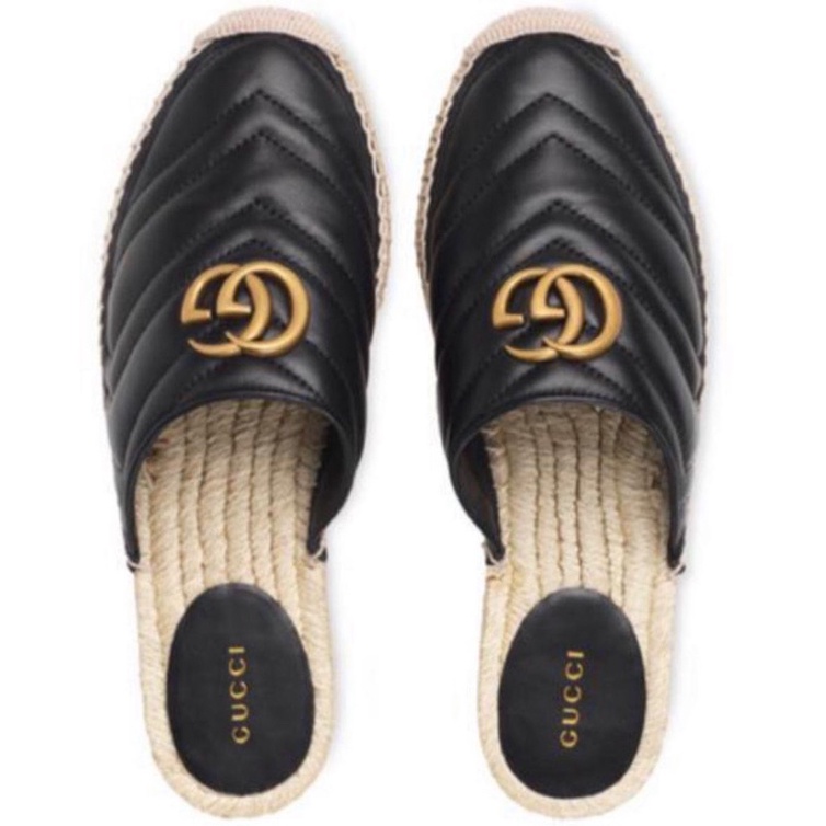 GUCCI espadrilles mules GG in Black GHW