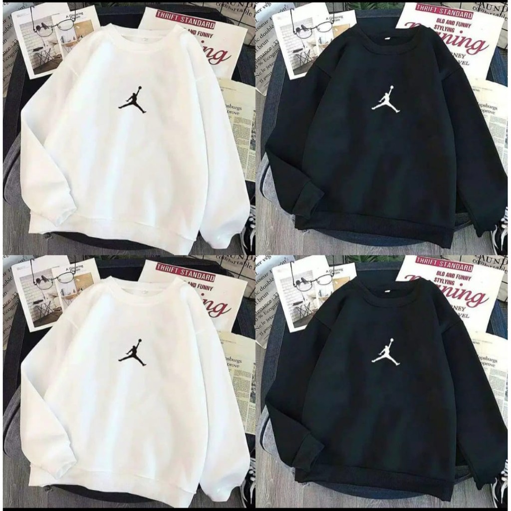 Jordan Sweater Crewneck - Allsize - Bahan Fleece tebal dan lembut  - Outfit Wanita Dan Pria