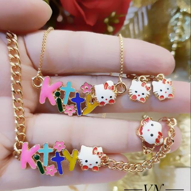 Xuping set perhiasan anak lapis emas 18k