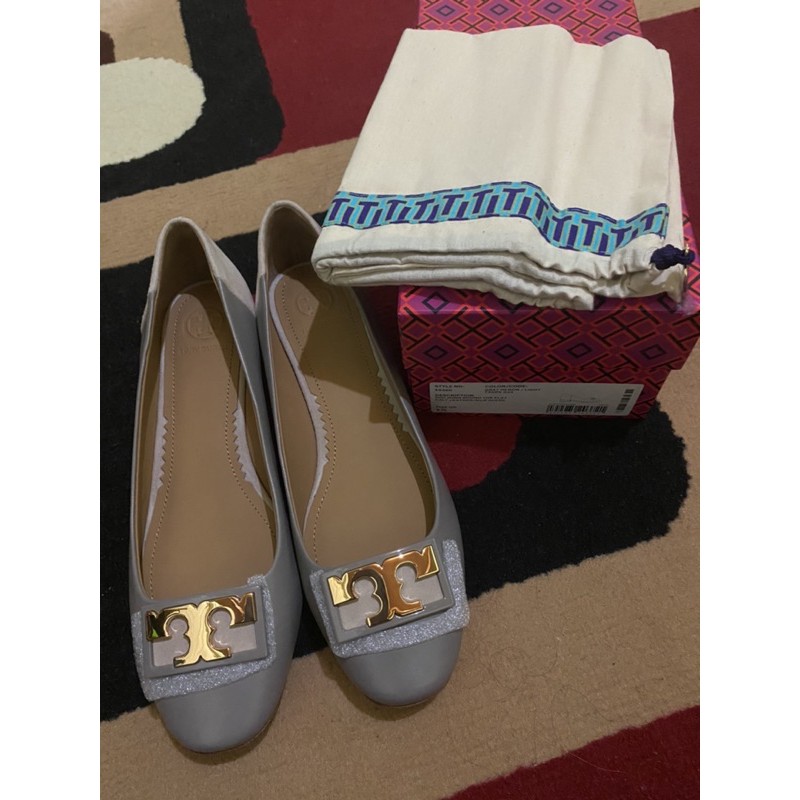 (preloved) Tory burch gigi pump shoes 20mm grey heron size 7.5