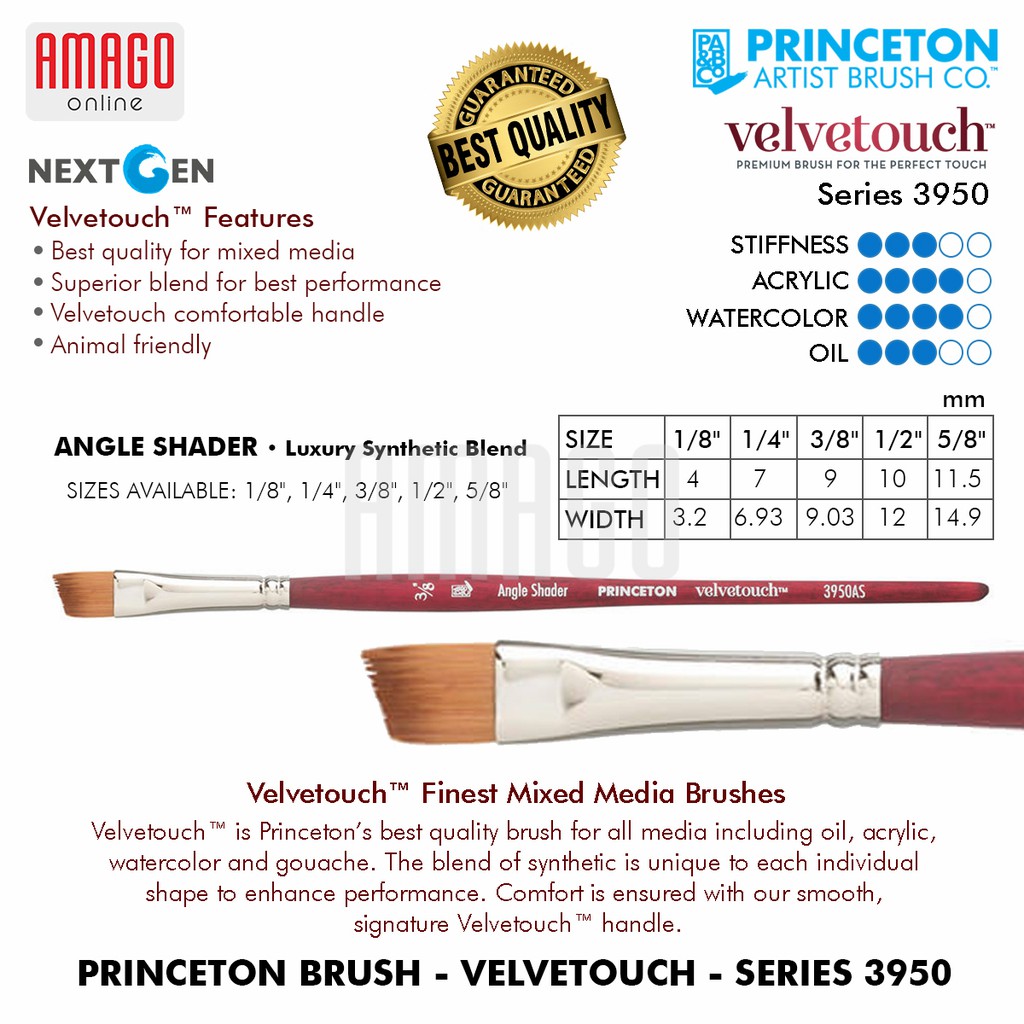 

Brush PRINCETON - Angle Shader - Synthetic - 3950 Series - 3950AS