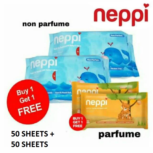 MamyPoko Wipes Reguler 50 Sheets  BUY 1 GET 1 / Tisu Basah Mamy Poko 50 Sheets BUY 1 GET 1 / NEPPI WIPES / TISU BASAH NEPPI