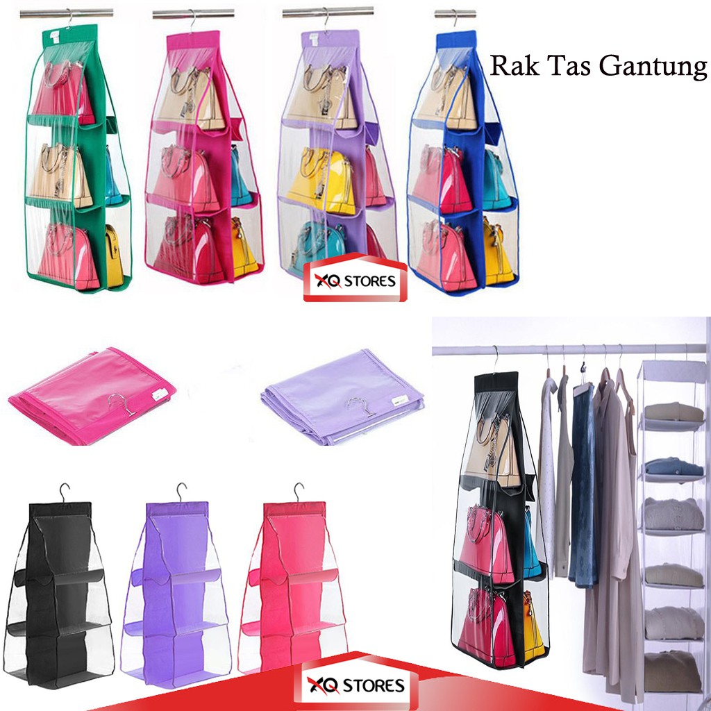  Rak  Tas Gantung  Hanging Bag  Rack Organizer Storage Dust 