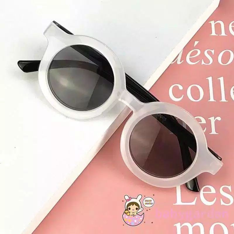 Kacamata Anak Bulat Anti UV 400 Outdoor-AB Putih