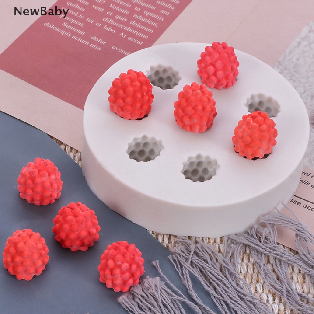 Cetakan Kue Bentuk Raspberry / Blueberry 3D Bahan Silikon