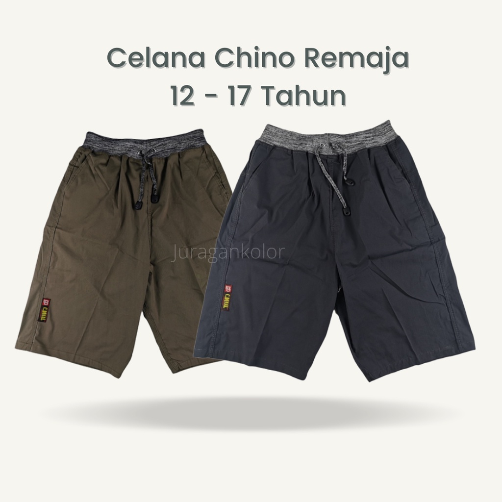 Celana Pendek Anak Remaja Cowok Laki-Laki Chino Distro Rib Polos