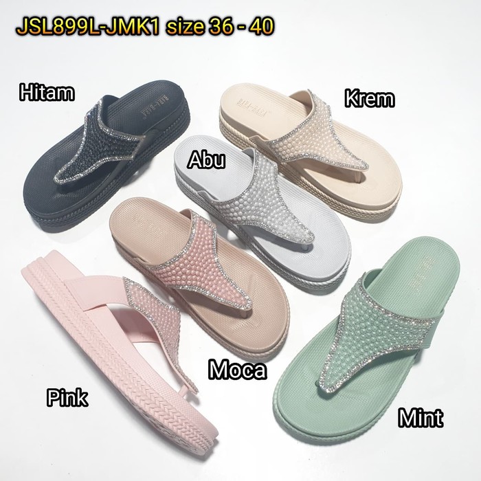 BARA BARA ORIGINAL jelly sandal karet empuk murah cewek barabara sendal wanita import JSL899L-JMK1