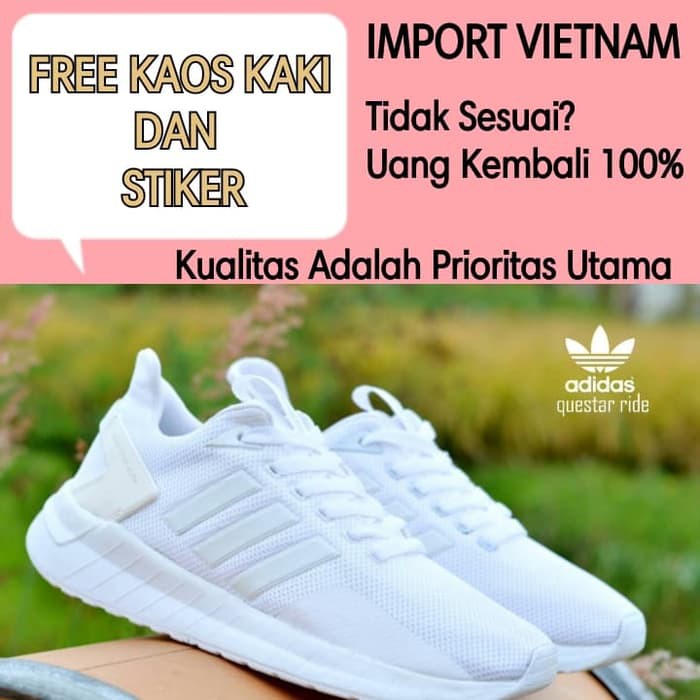 SEPATU OLAHRAGA PRIA ADIDAS EQUESTAR RIDE IMPORT ASLI VIETNAM - PUTIH