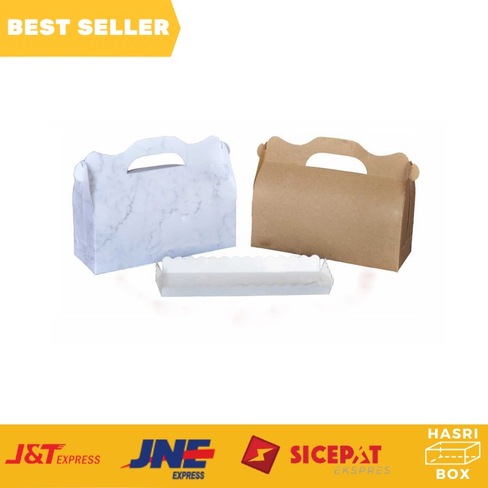 

( 10pcs ) Dus Bolu Gulung Box Brownies Kardus Jinjing Kotak Kue Rollcake Packaging Hampers Ukuran 22x8x7cm
