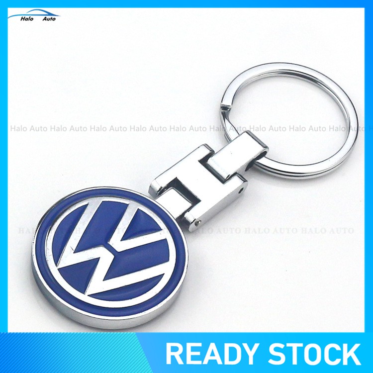 Halo Gantungan Kunci Logo Mobil 3D Bahan Metal Stainless Steel Volkswagen VW