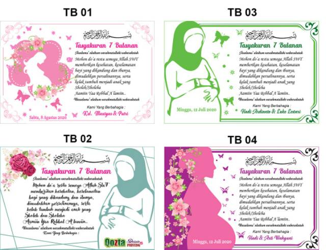 Kartu Tasyakuran 7 bulanan 4 bulanan
