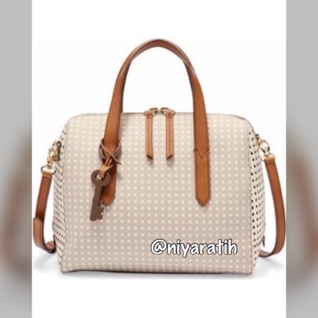 Tas Fossil Sidney Satchel Grey Polka
