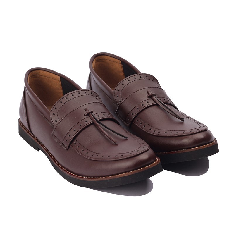 PIETRA DARK BROWN - Sepatu Loafers Kasual Loafers Kulit Klasik Formal Kerja Kuliah Pria/Cowok Loafer