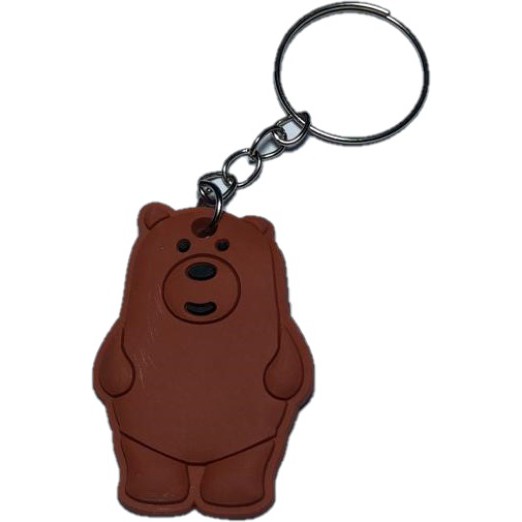 PEACH - Gantungan Kunci Karakter Unik Keychain PVC Souvenir / Souvenir Gantungan Kunci Karakter Lucu G210-Bare Bears Grizzly
