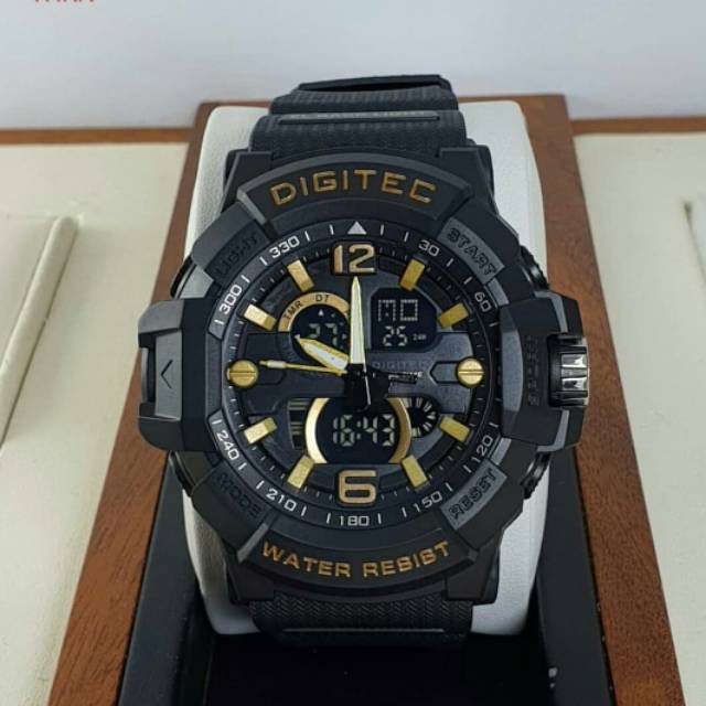 Jam Tangan Pria Digitec Original Dual Time Tahan Air