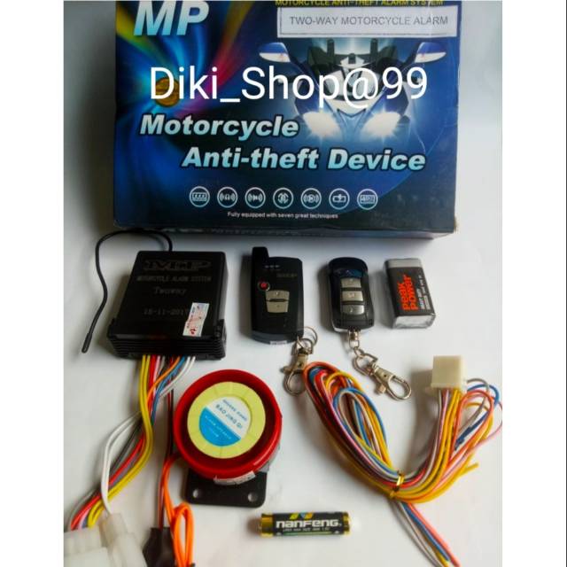 MP TWO Way Alarm Motor Remot Lengkap MP Two way Fitur Starter Remot Free Rilay