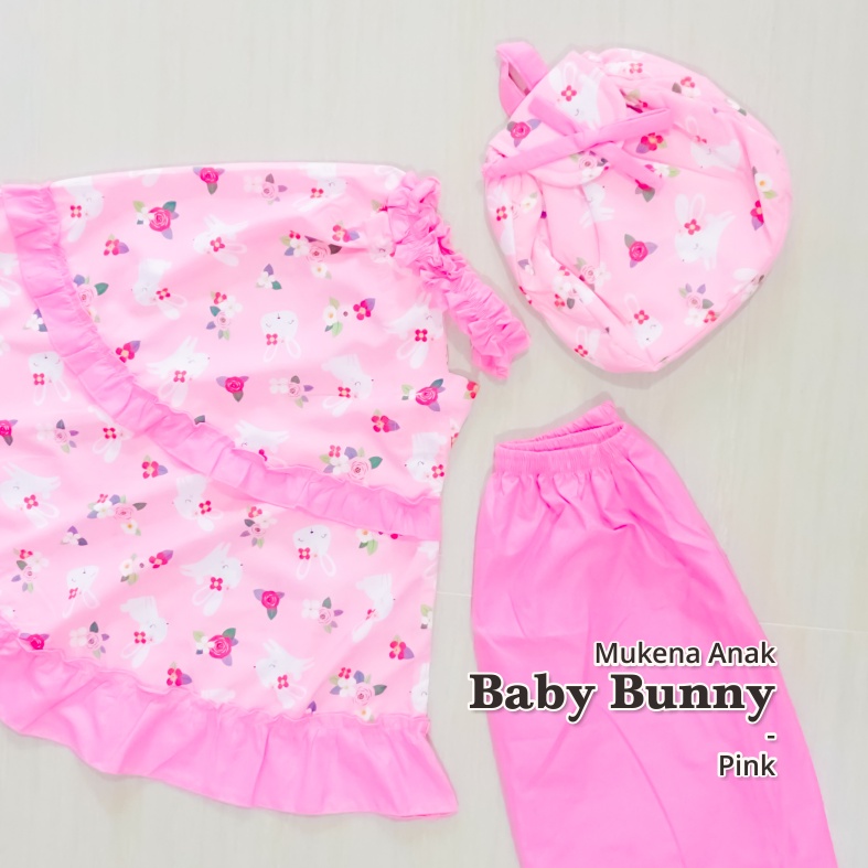 MUKENA ANAK  BABY  BUNNY PINK  BABY  1 2 TAHUN Shopee 