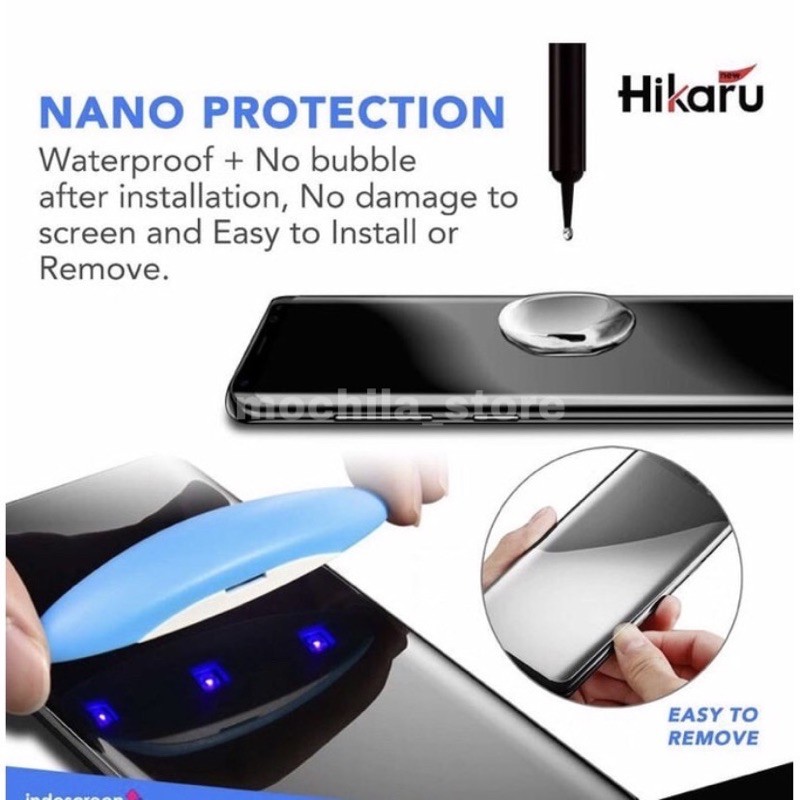 Samsung Galaxy S7 Edge S8 S9 S10 S20 + Plus Ultra S10E Plus Full Cover UV Nano Glass Hikaru