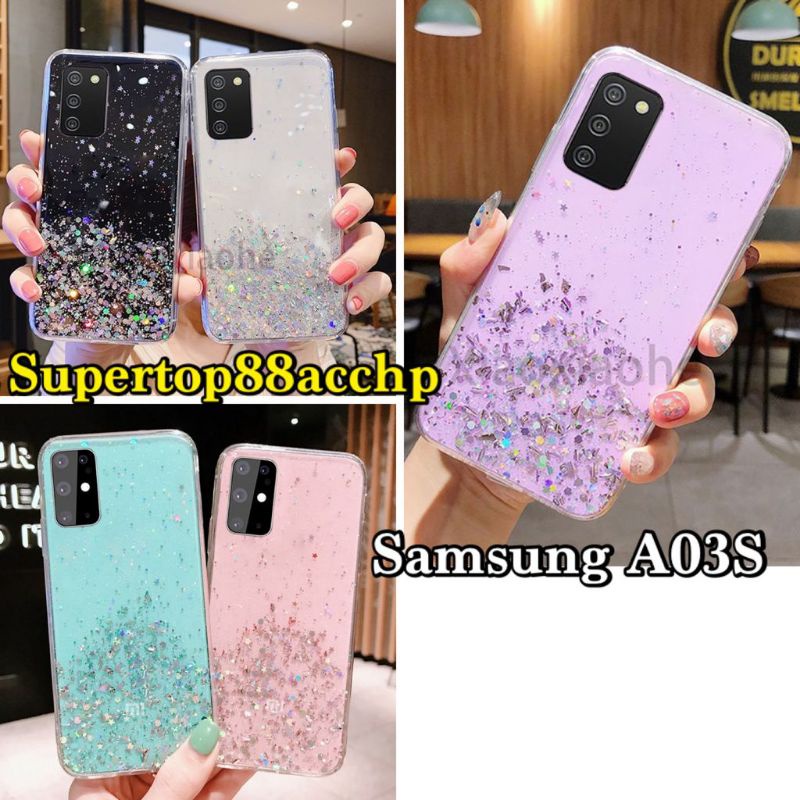 Samsung Galaxy M62/F62 A02S A03S A03 A03 Core A34 5G A54 5G Casing Soft Case Tpu Bahan Premium Glitter Glossy