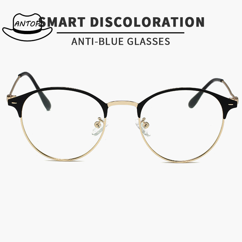 【COD】Kacamata Photocromic Korea  + Anti Radiasi Blueray (Bluechromic)Pria Wanita Frame Besi Photochromic ANTOP