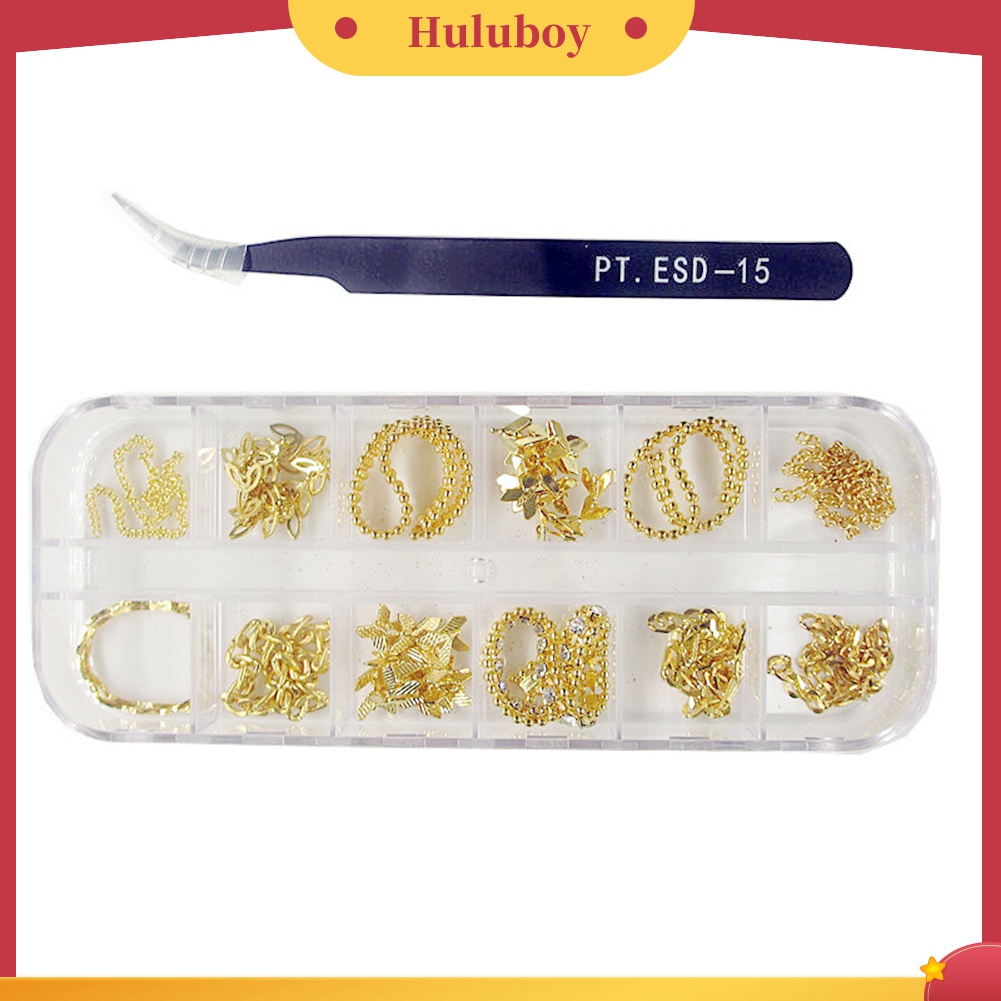 Huluboy Huluboy♡ Rantai Metal 3D Untuk Dekorasi Nail Art DIY