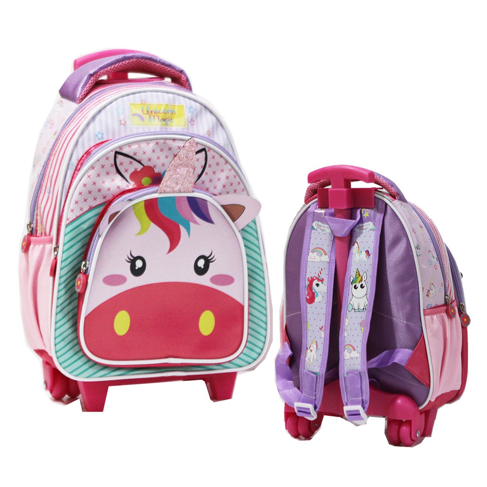 TERMURAH Tas Trolley Dorong Anak Perempuan Sekolah TK / PAUD Kantung Coin Bahan Kain Sponge Anti Air