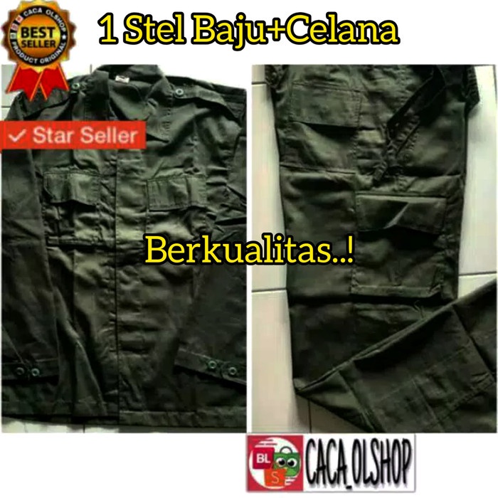 Baju|Seragam|Setelan|Pdl Ijo|Hijau|Menwa|Koramil Standar TNI - Hijau, M