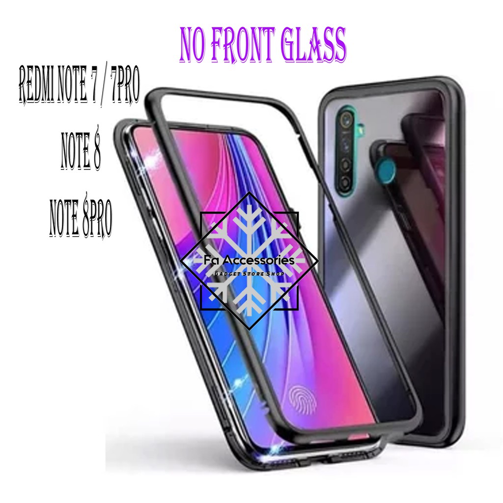 case casing Redmi Note 7 7pro pro Note 8 8PRO pro Casing Magnetic Metal Glass Hard Case 360