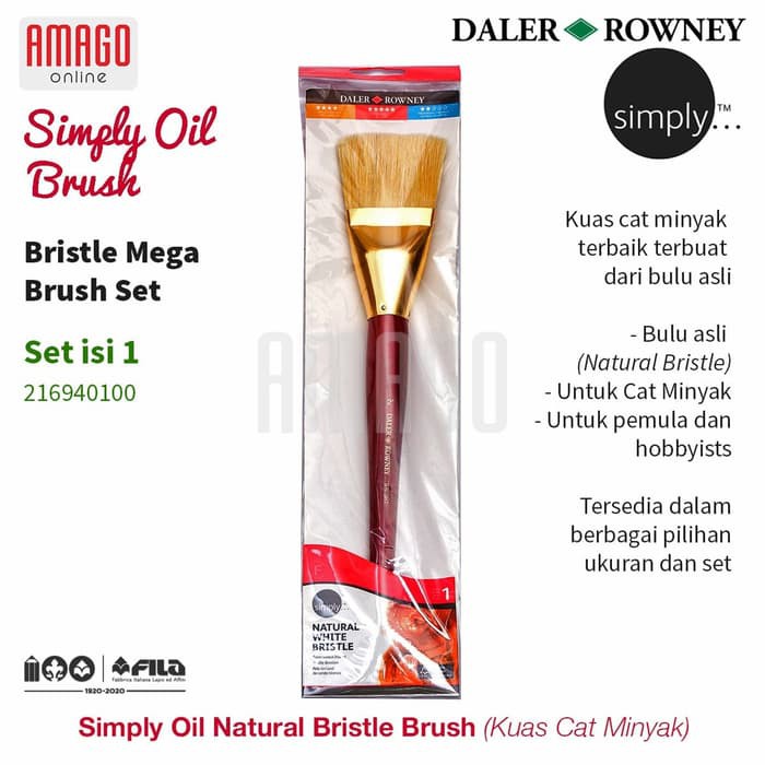 DALER-ROWNEY - SIMPLY OIL BRISTLE MEGA BRUSH - 216940100 - CAT MINYAK