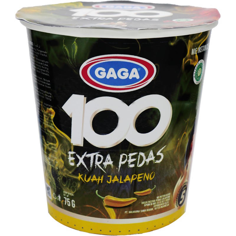 

GAGA 100 Mie Extra Pedas Kuah & Goreng Jalapeno Cup 75G