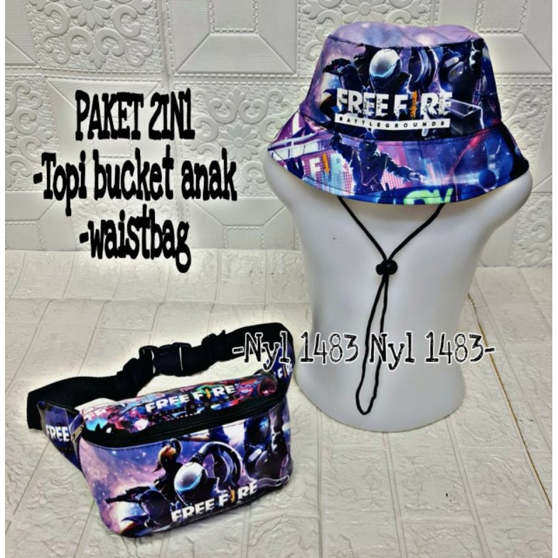 New arrival Bucket Taly 3in1/2in1 freefire/BTS anak laki-laki dan perempuan