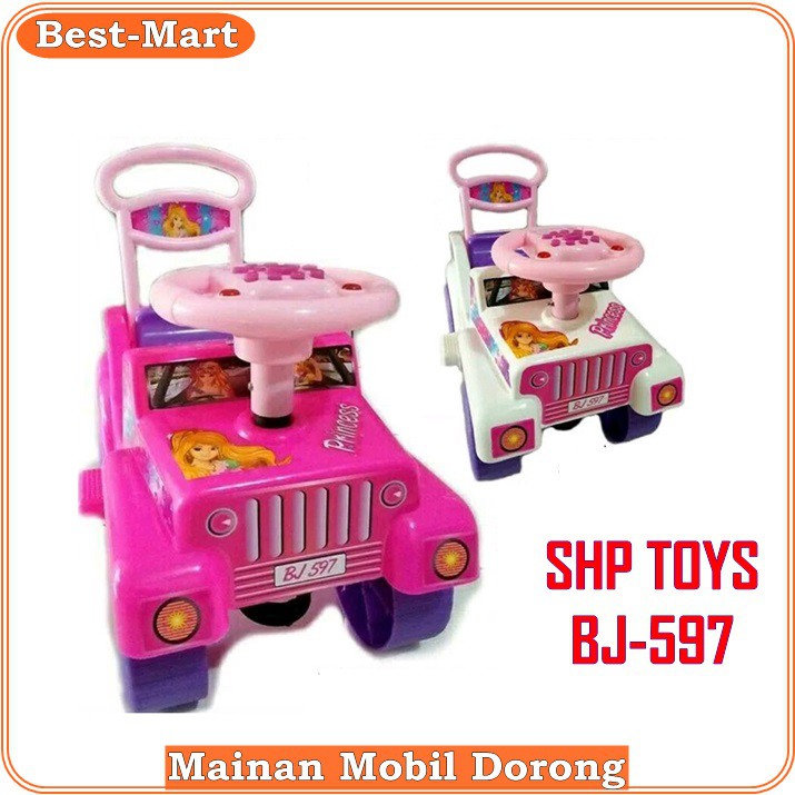 mobil jeep berbi princes shp bj-597 - mobil dorong anak cewek / Mainan Anak Mobil Dorong Music SHP TOYS BJ-597