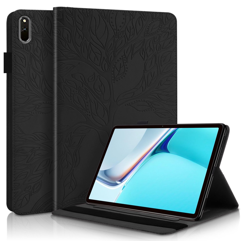 Casing Tablet Gaya Pohon 3D Untuk Huawei MatePad 11 2021 10.95 Inci Bahan Kulit PU Stand Flip Cover Pen Holder