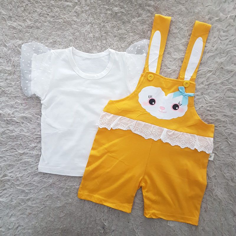 Setelan Bunny Overall set