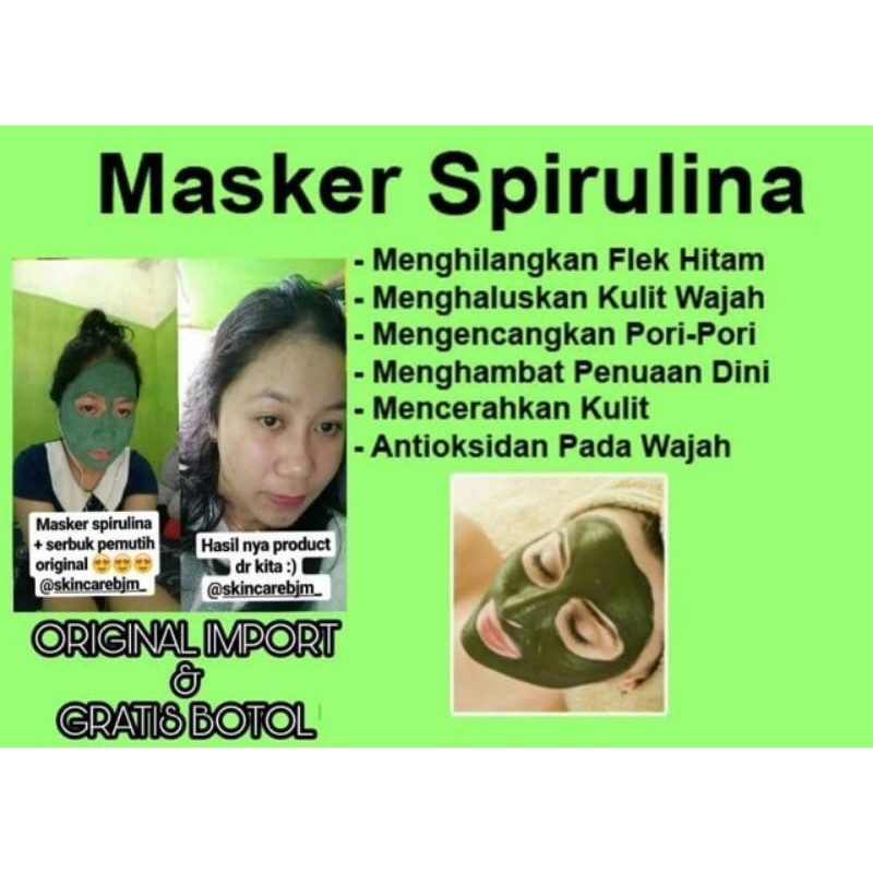 ‼️READY‼️MASKER SPIRULINA PER KAPSUL/ Masker wajah spirulina