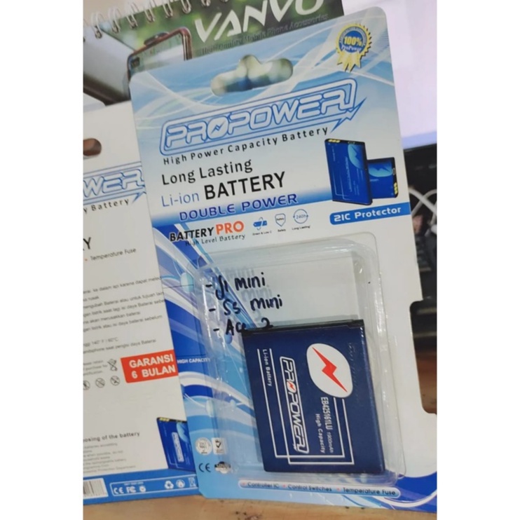 PRO POWER BATTERY BATRE SAMSUNG ACE 2 J1 MINI S3 MINI BATRE SAMSUNG 1900 MAH BATRE DOBEL POWER BATTERY