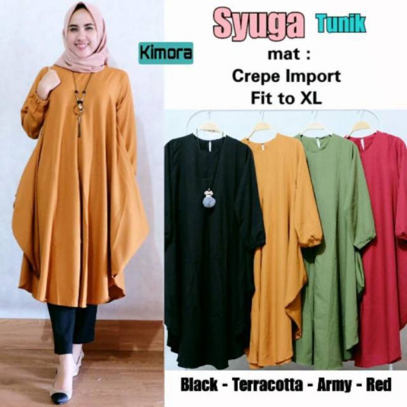 Syuga tunik pakaian wanita fashion muslim