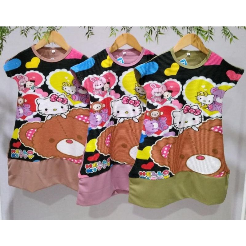 Dress Turun naik anak ruffle 2 3 4 5 6 7 8 9 tahun baju anak cewek perempuan ( Dress Turnaik RUFFLE )