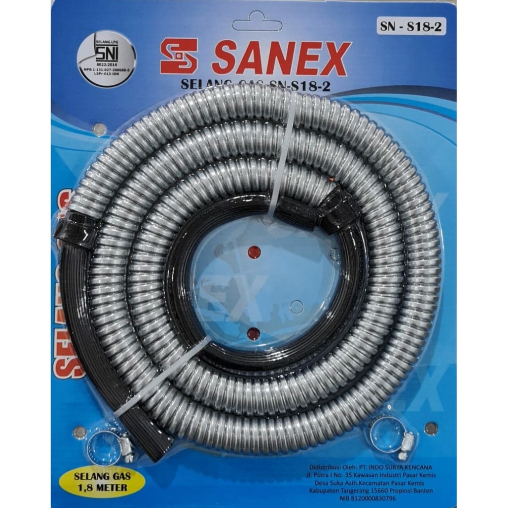Sanex Selang Gas LPG Flexible 1.8M SN - S18-2 (Tanpa Regulator)