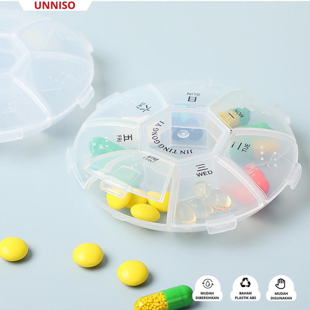 UNNISO - Kotak Obat Pills Box Portable Round KO2