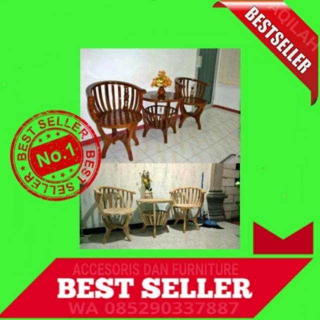 Kursi teras mangkok jati masih mentah