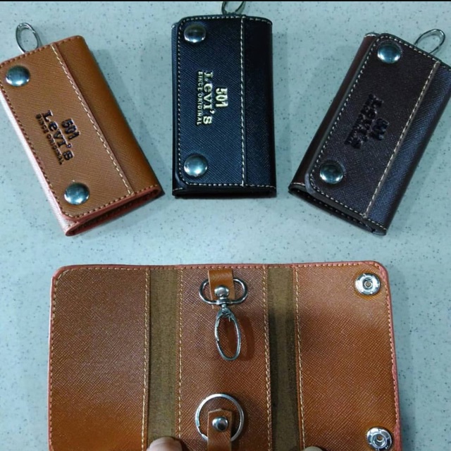 Dompet Gantungan Kunci STNK Mobil Motor Levis Saku Depan Bahan Tebal
