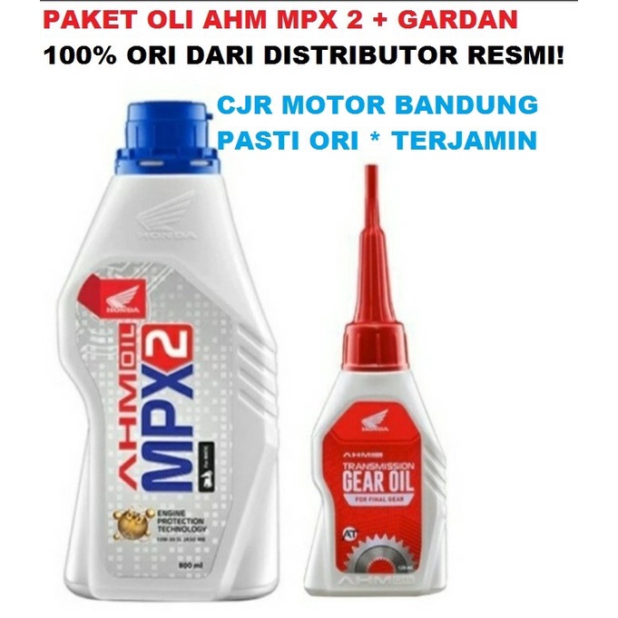 PAKET OLI HONDA AHM MPX 2 dan GARDAN oli mesin motor matic beat vario scoopy MPX2