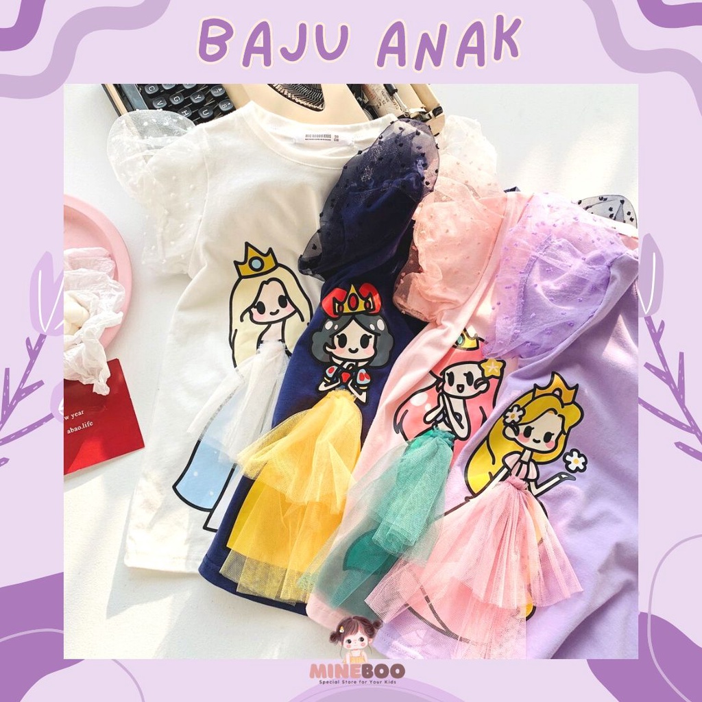 minieboo PRINCESS PUFF EBV Baju Dress Anak Perempuan Import