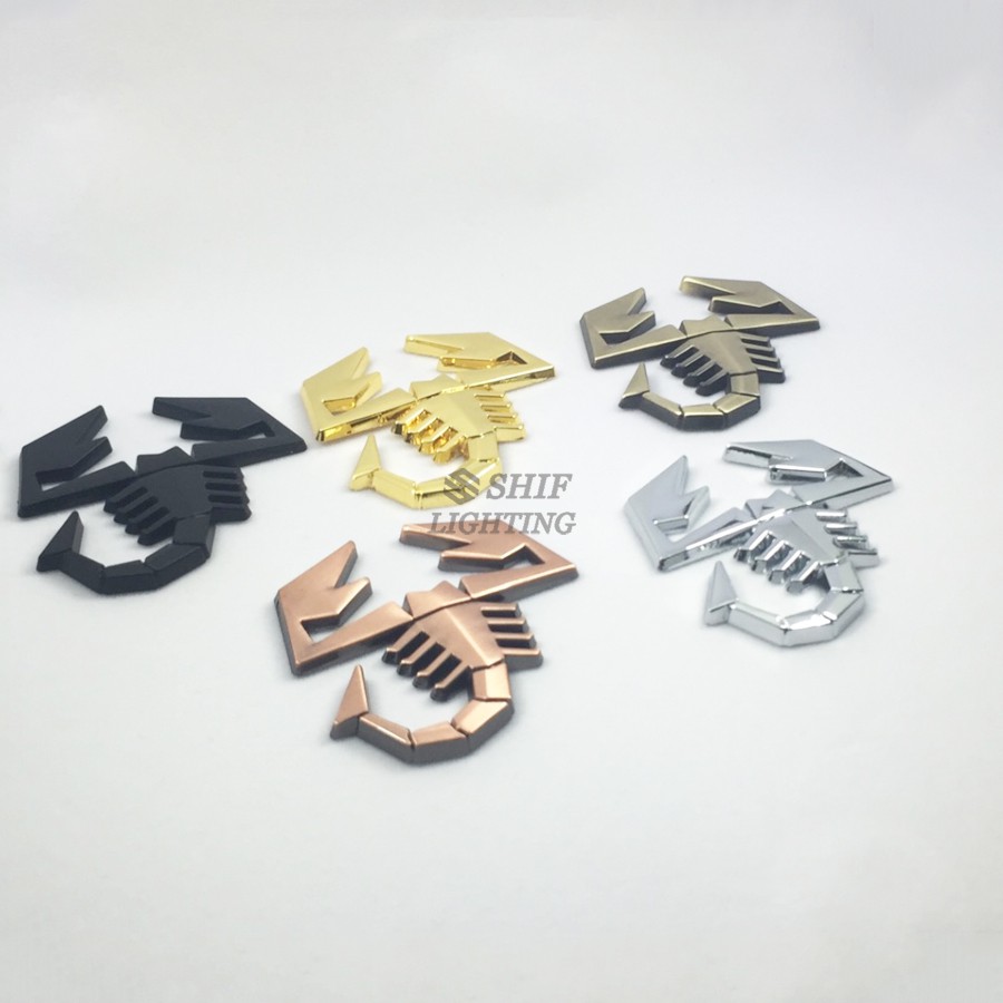 1pc Stiker Emblem Logo Scorpion Bahan Metal Untuk Mobil Fiat Abarth