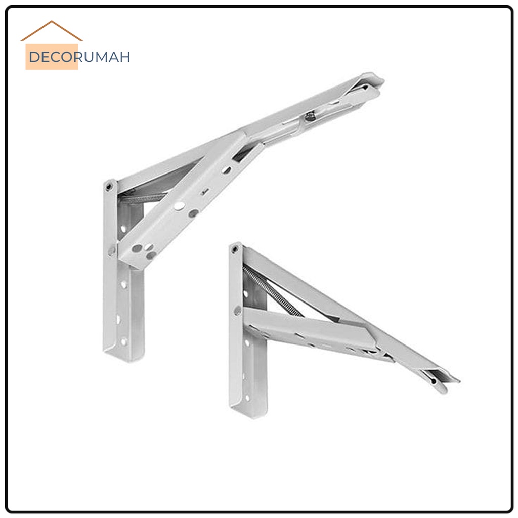 Siku Lipat Meja Dinding Besi Bracket Engsel Lipat 30cm Ambalan Penyangga Papan