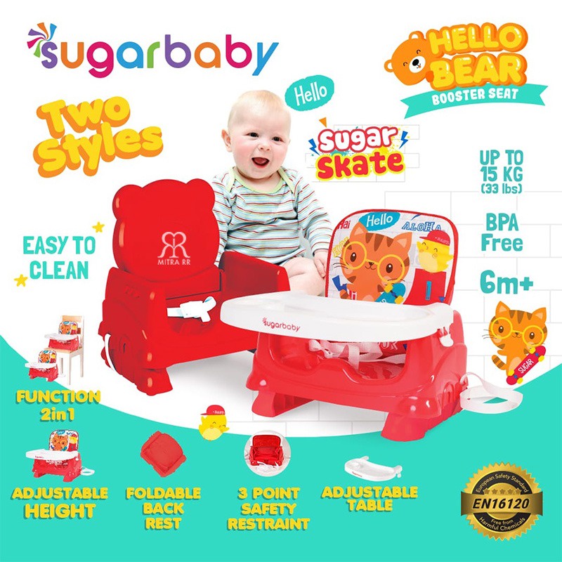 Sugarbaby Hello Bear Booster Seat Two Styles / Sugar Baby Kursi Makan Bayi Tempat Duduk Anak